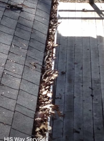 Gutter very full of leaves