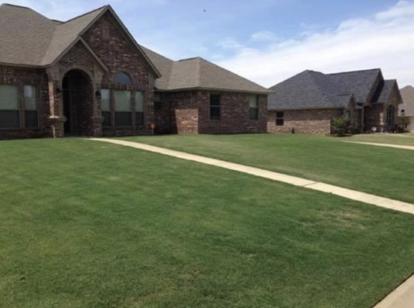 Lawnmowing front yard by HIS Way Services, Texarkana